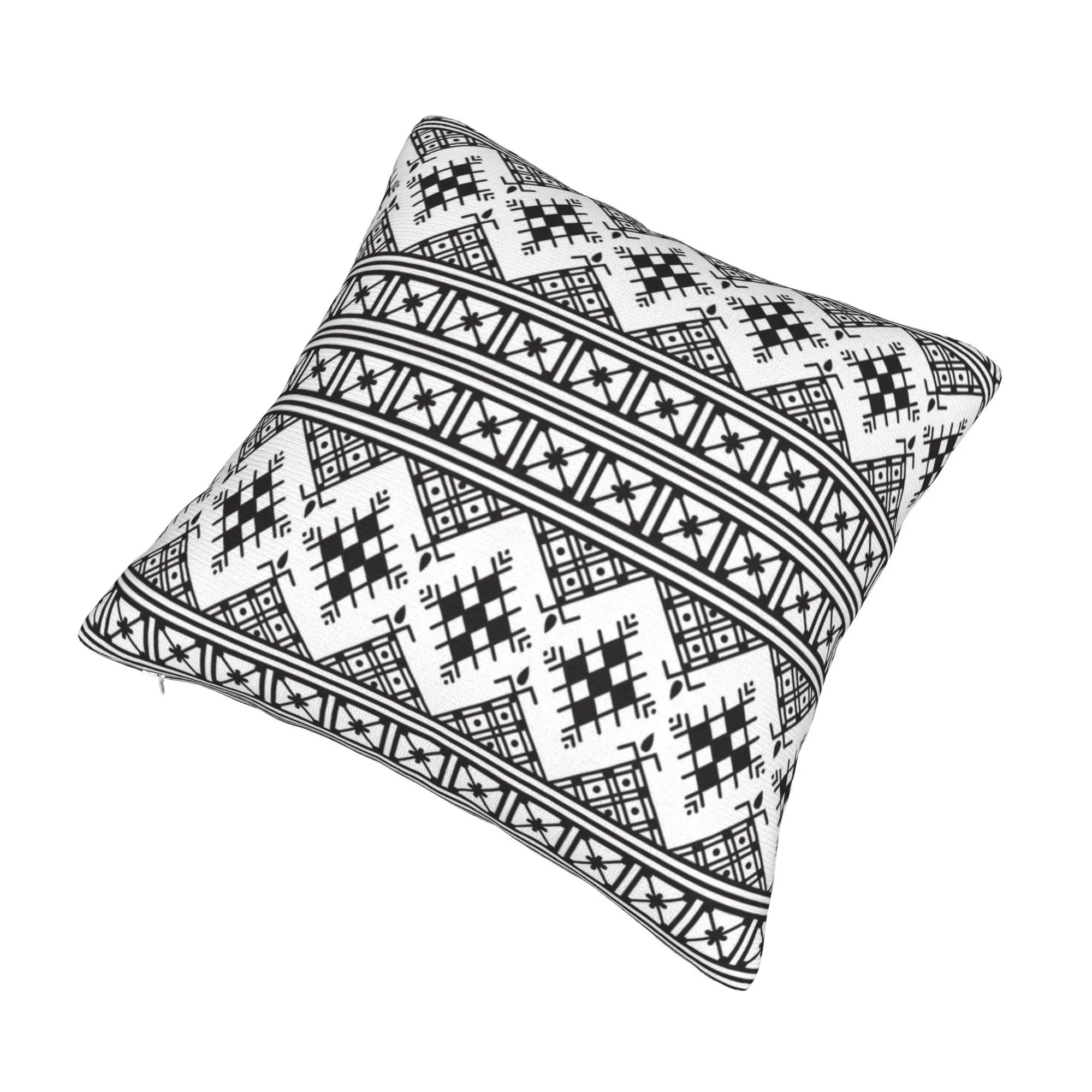 Kabyle Carpet Amazigh Ornament Cushion Covers Africa Ethnic Geometric Velvet Luxury Pillow Case Decoration Salon