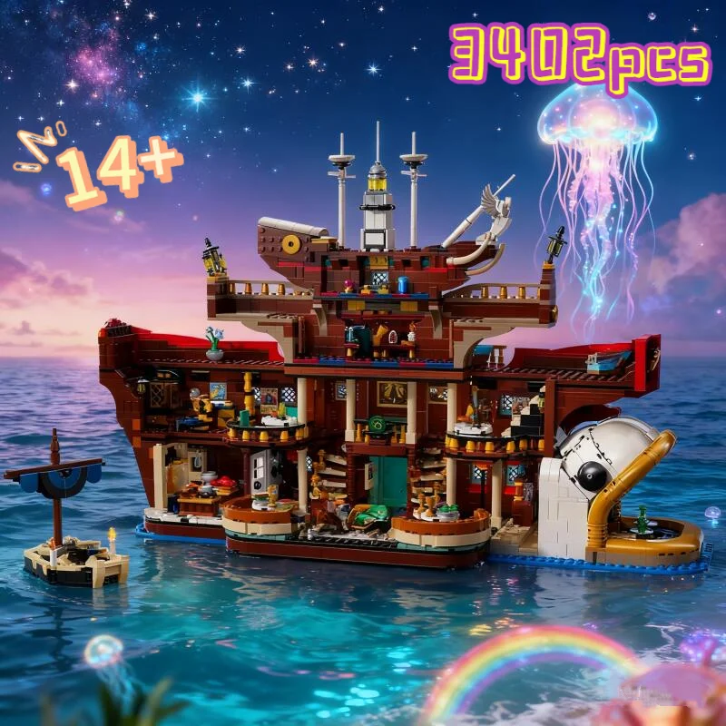 

Новый продукт, хит продаж 75640, плавающие строительные блоки для ресторана с видом на улицу, креативная модель «сделай сам», подарки на день рождения для детей