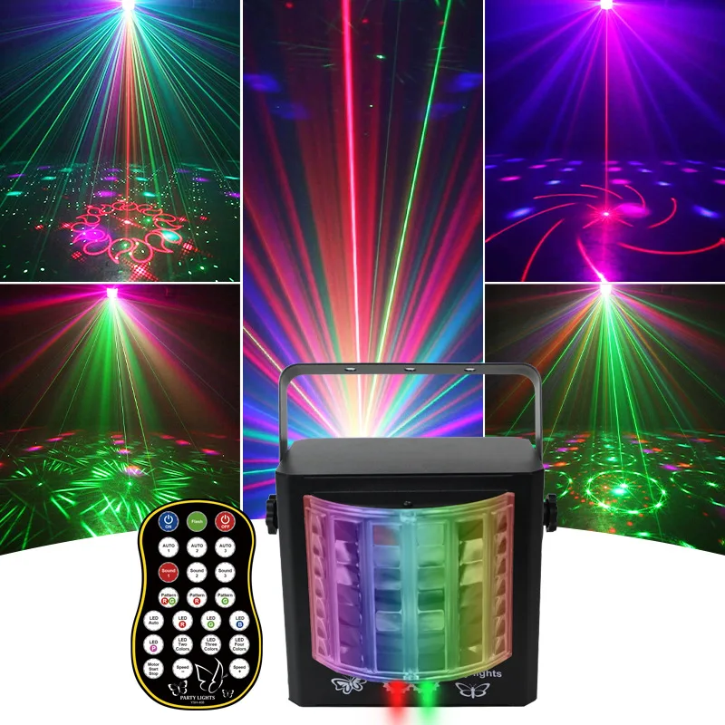 

New butterfly light mini laser light led decorative flash color-changing colorful strobe stage light