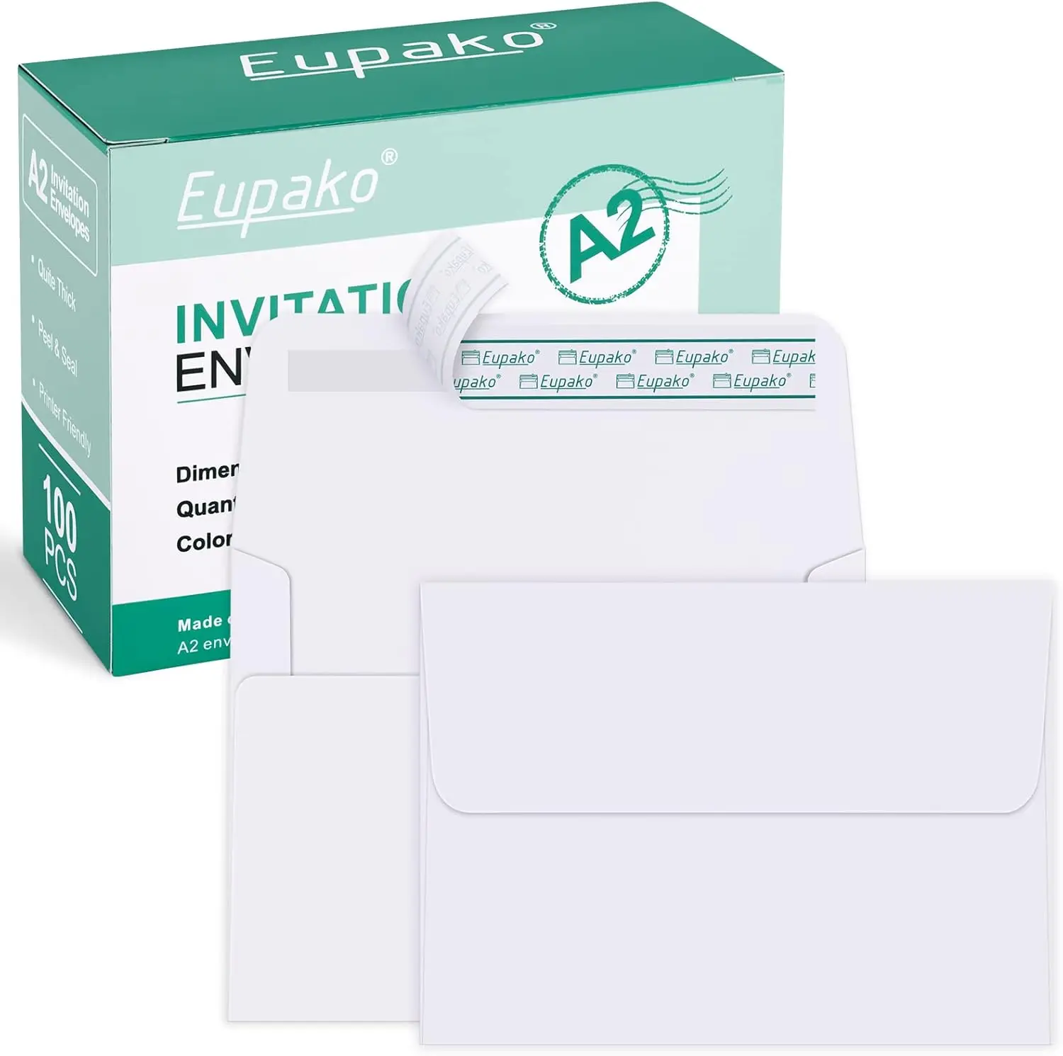 

White A2 Envelopes 100 Pack Self Seal for Wedding Invitations RSVP Thank You Notes Greeting Cards Photos 4.375x5.75