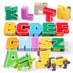 26 letter A-Z Alphabet Animal Dinosaur Warrior Deformation Action Figures Transformation Robot Toys For Children Gift Brinquedos