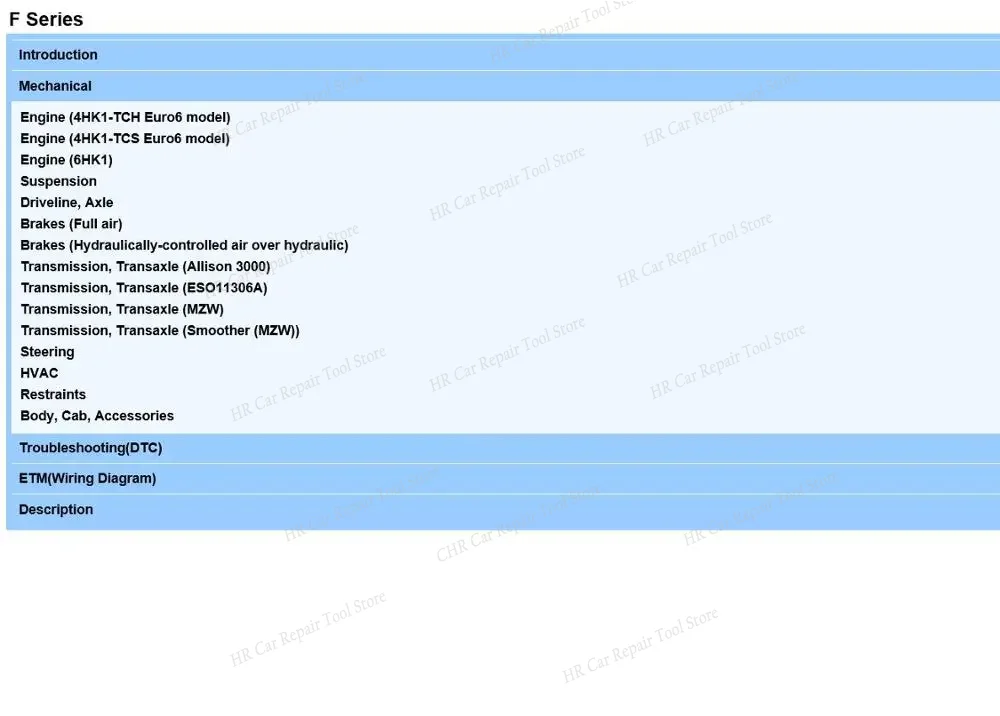 For ISUZU Truck [2019-2024] Workshop Manual Service Technical, DTC & ETM (Wiring Diagram)