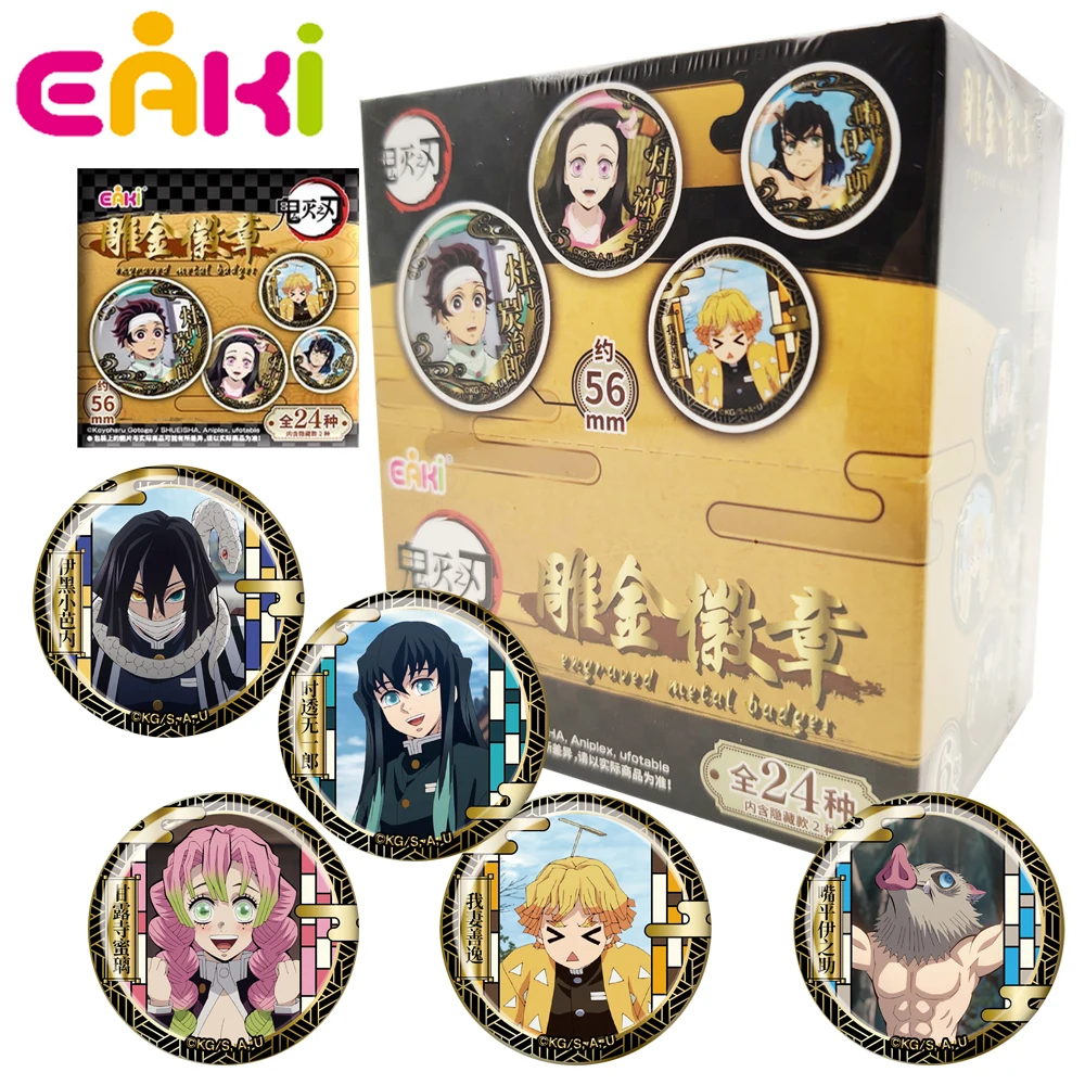 

New EAKI Original Demon Slayer Anime Peripheral Badges Tinplate Brooches Backpack Decor Collective Goods Funny Gifts for Teens