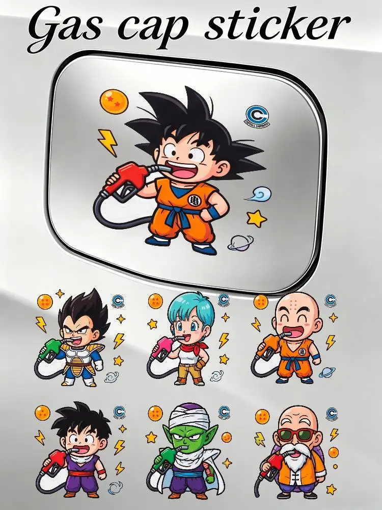 

Наклейка на крышку топливного бака автомобиля DRAGON BALL Super Saiyan Goku Vegeta, водонепроницаемая виниловая наклейка на крышку топливного бака