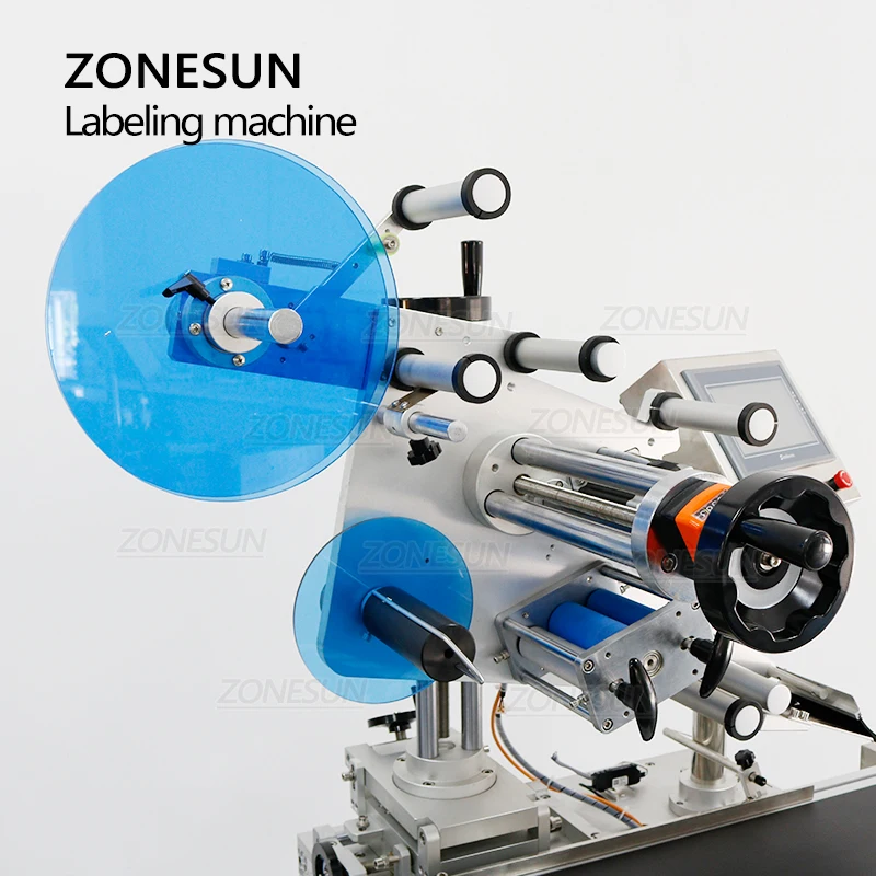 ZONESUN Automatic Flat Surface Labeling Machine Box Carton Book Cover Label Sticker Cosmetics Food Jar Can Production