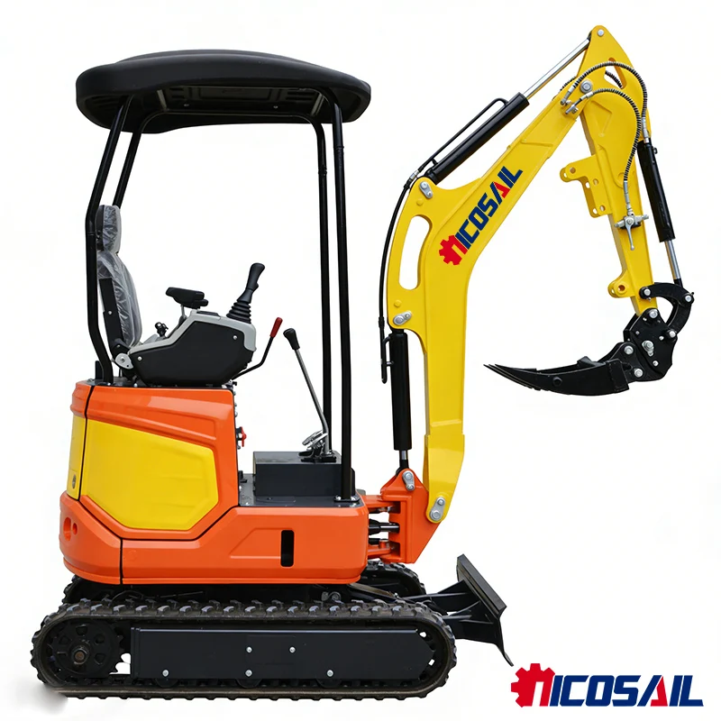 

Nicosail 1.8-ton compact excavator with a speed of 2km/h, used for excavating soil in farmland and gardens