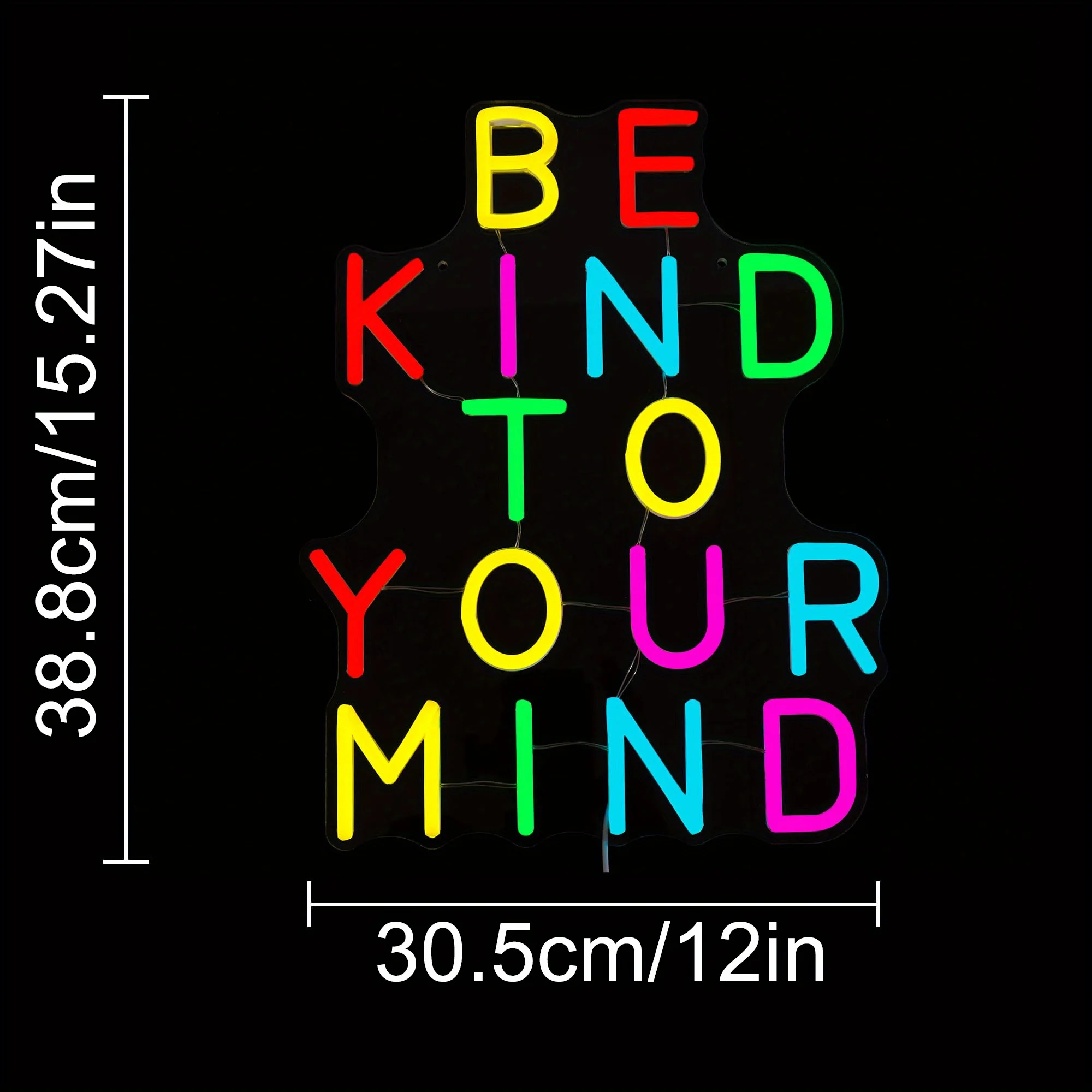 BE KIND TO YOUR MIND Neon, USB powered, with dimmer switch, suitable for bedroom, study, yoga room