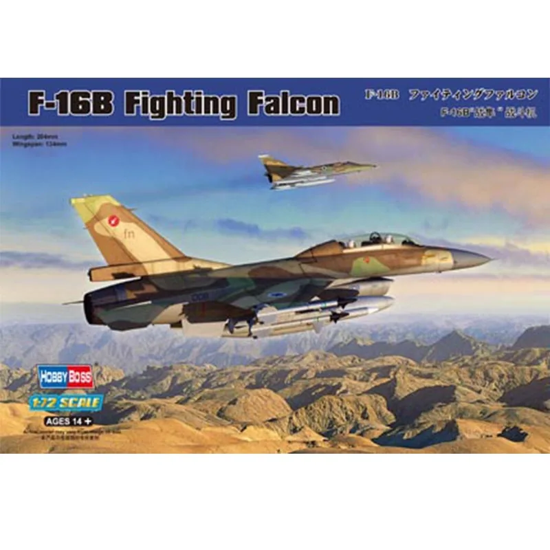 Hobbyboss 80273 1/72 Scale General Dynamics F-16B Fighting Falcon Model Collectible Toy Plastic Assembly Building Model Kit