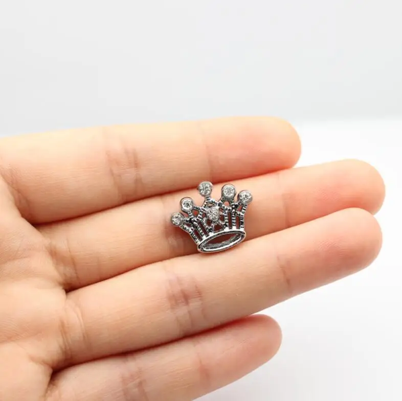 10PC/lot 10MM clear rhinestones & heart star butterfly crown Slide Charm For 10mm DIY Bracelet Wristband Jewelrys Making