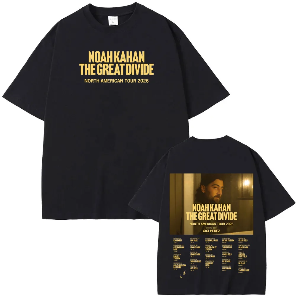 The Great Divide Tour 2026 T-Shirt Noah Kahan tour Graphic Printing High Quality Tee Women/men 100%cotton Gothic O-neck Tshirt