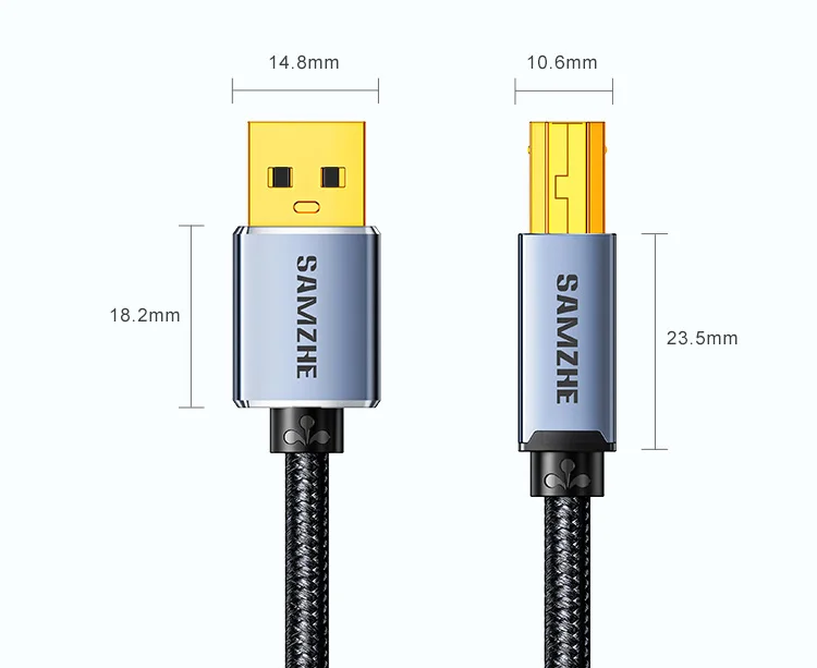 SAMZHE USB-Druckerkabel USB Typ B Stecker auf A Stecker USB 3.0 2.0 Kabel Treiberfrei für Canon Epson HP Drucker DAC USB-Drucker – Detail 9