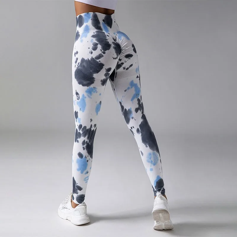 Fashion Print Leggings Women Seamless Slim Tights High Waist Hip Liftting Yoga Pants Outdoor Sports Running Fitness Leggings