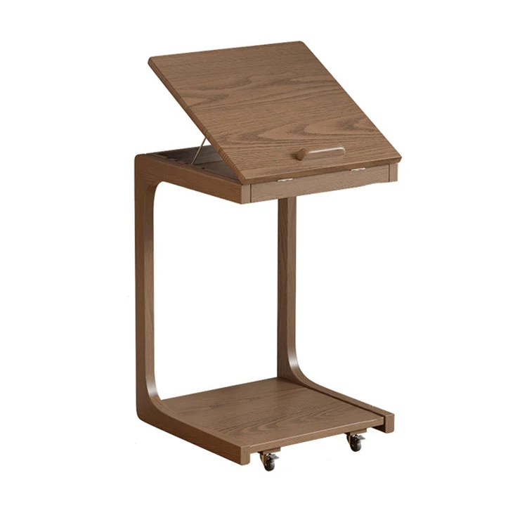 Solid Wood Coffee Table With Wheel Mobile Computer Desk Living Room Side A Few Bedrooms Can Clamshell Small Coffee Table
