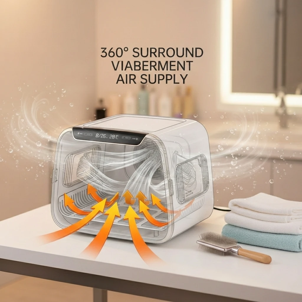 Professional Luxury Eco-friendly Cat & Dog Grooming Drying Box with 70L Plastic Capacity for Bathroom and Home Use