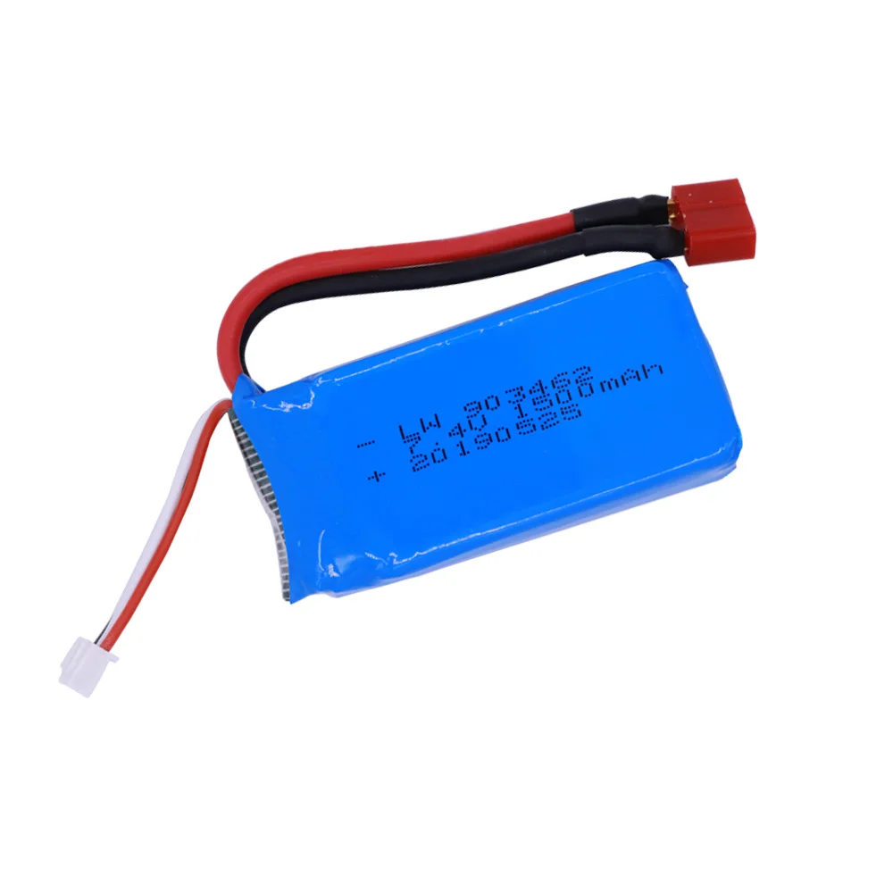 2 pz/lotto 7.4 V 1500mAh Lipo Batteria 903462 T spina Per Wltoys 12423 12428 4WD Crawler RC Auto Batteria 9125 2S Lipo 1500 mah 7.4 V