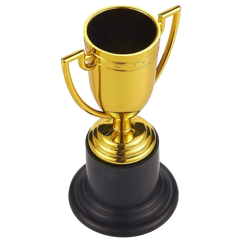 20PCS Mini Plastic Gold Cups Trophies For Party Children Early Learning Toys Prizes Children\'s Holiday Trophy Reward