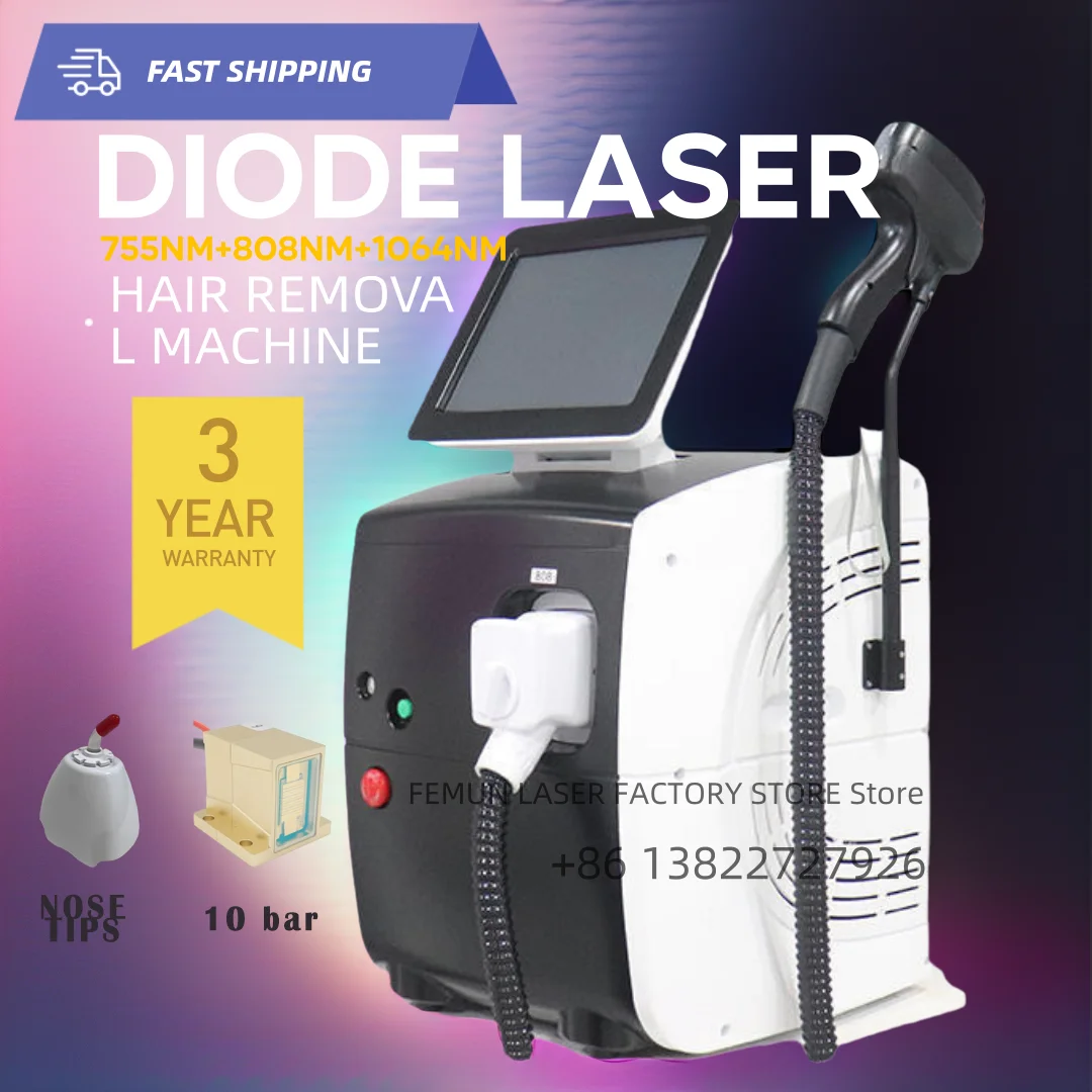 

Diode Ice Titanium Professional Laser Body Hair Removal Machine 2024 Portable 808 755 1064 Alexandrite Device 3 waves Permanent