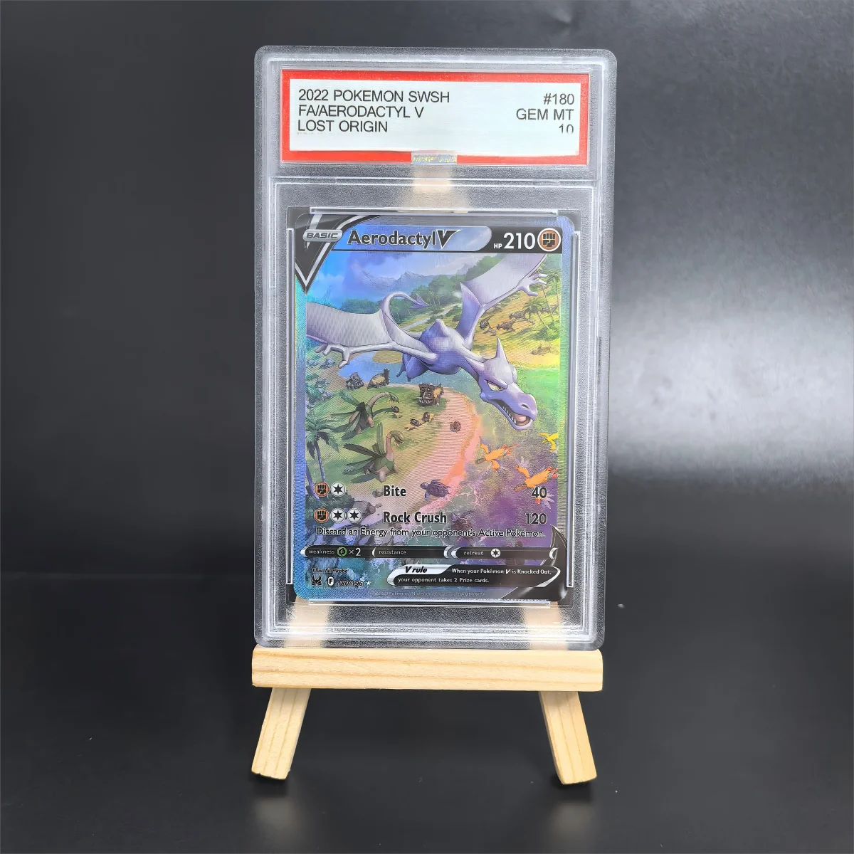 بطاقة جمع بطاقة التصنيف 2022 بوكيمون SWSH FA/AERODACTYL V LOST ORIGIN # 180 جوهرة MT 10 نسخة 10 نقاط تصنيف بطاقات لعبة هدية