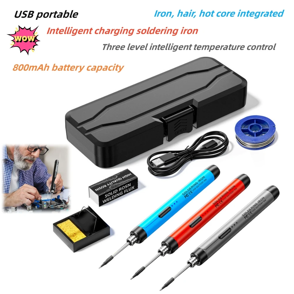 Portable wireless USB soldering iron type-C charging socket mini small soldering iron set with adjustable temperature