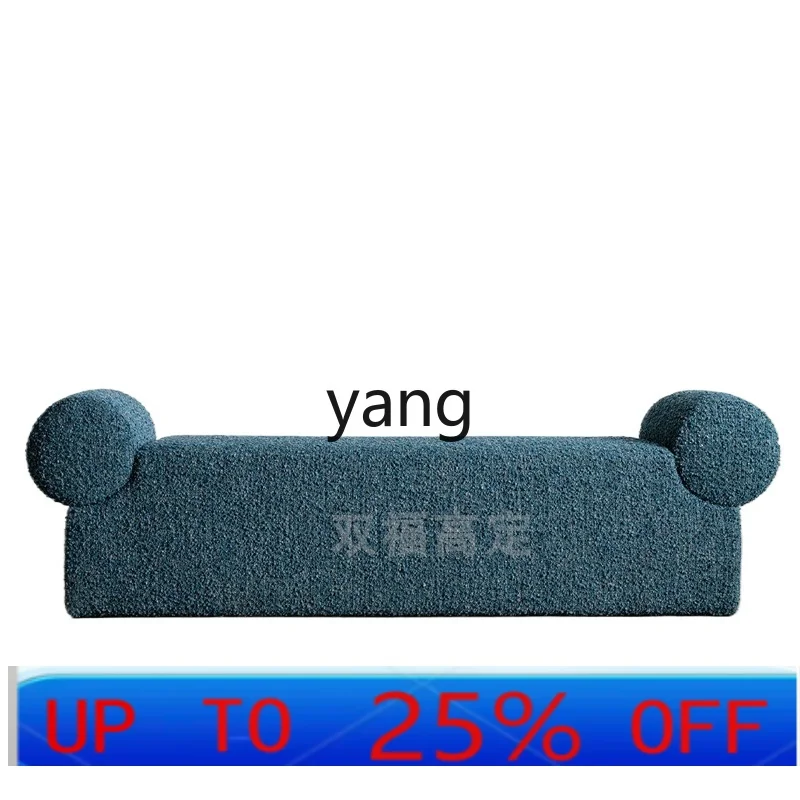 

LH solid wood wabi sabi wind soft bag sofa stool household bedroom bedside stool