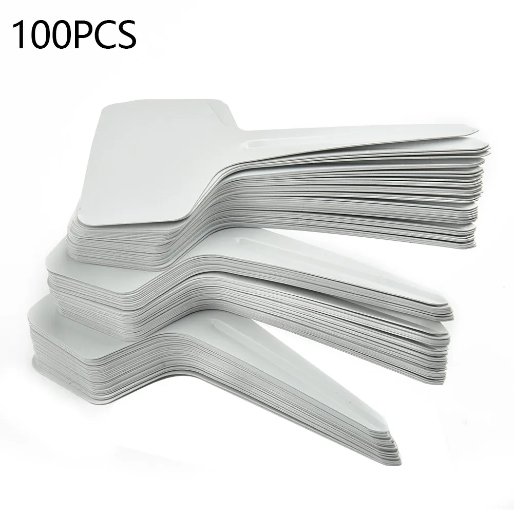 

100pcs White Garden Labels Gardening Plant Classification Sorting Sign Tag Ticket Plastic Writing Plate Board Plug In Card Tools