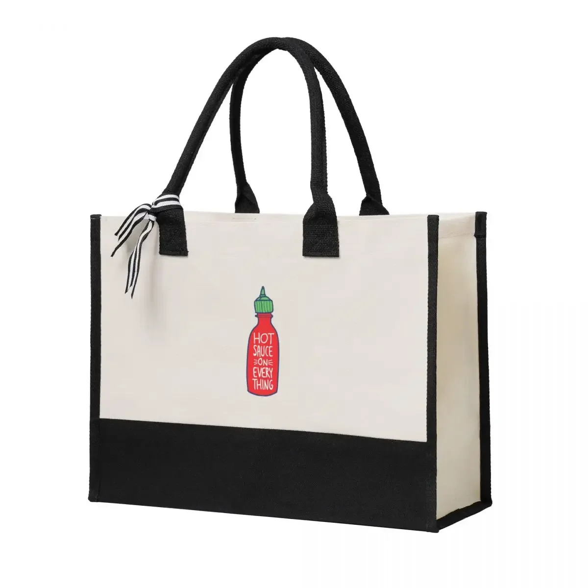 

Canvas Gift Shopping Bag Hot Sauce On Everything Canvas Large Capacity Bag Customizable Quality Gifts