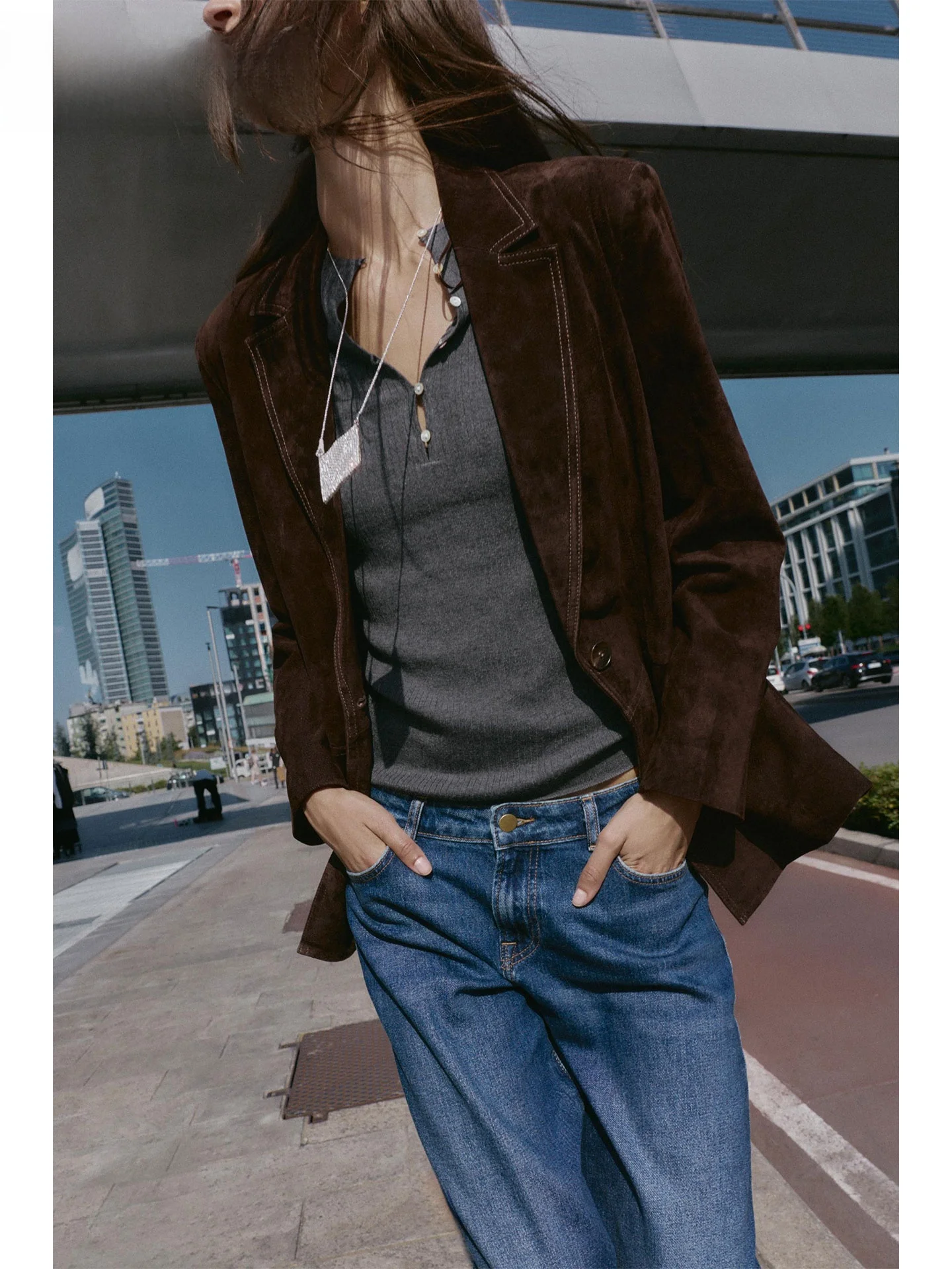 

ZAPRHA, осень 2022, повседневный костюм с прямыми штанинами, женский элегантный костюм для похудения, длинный женский костюм-пальто для отдыха, пальто