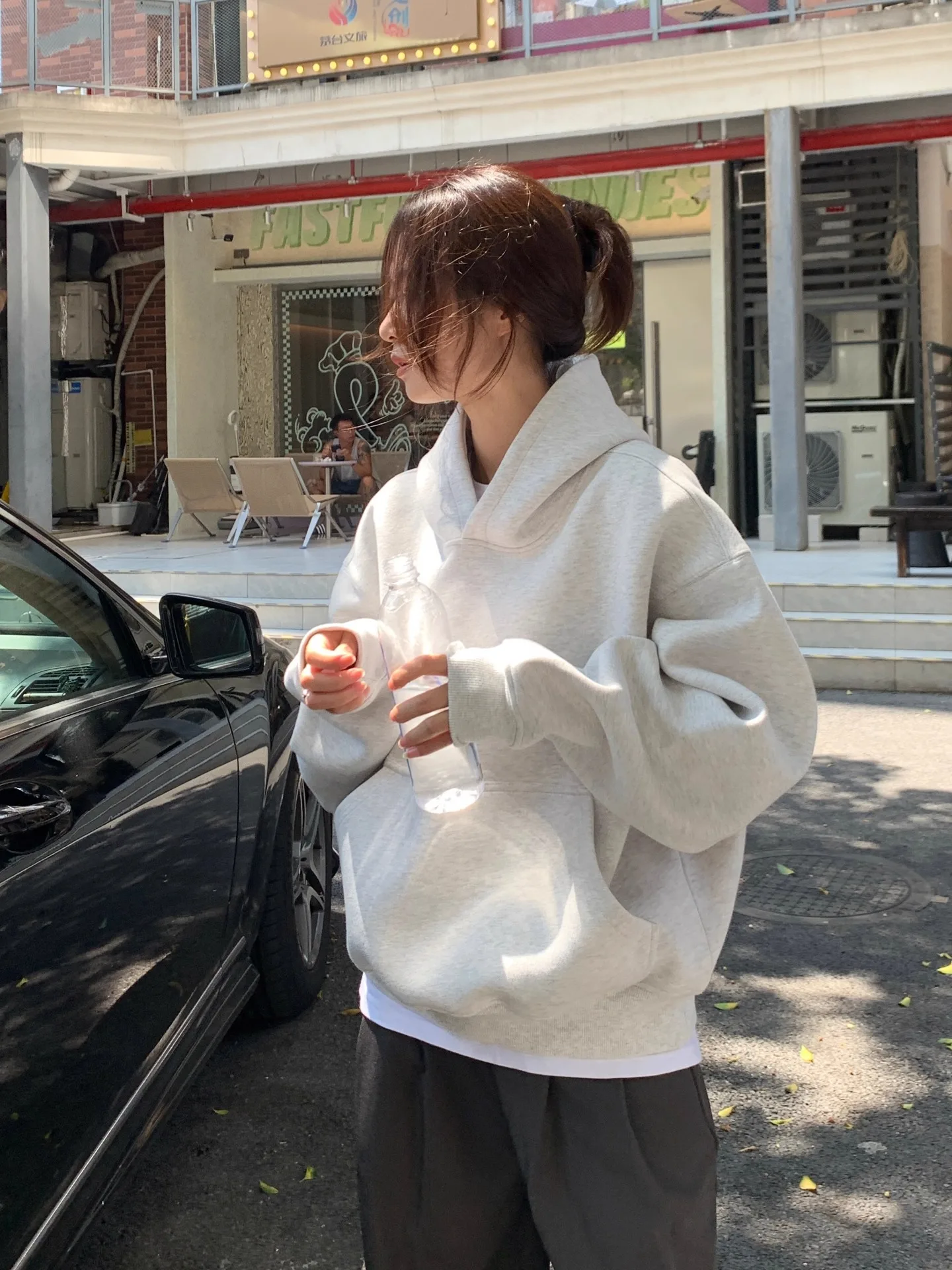 Oversize Solid Color Hoodie Women Autumn Winter 2025 New White Long sleeves Pullover Casual Sweatshirt Y2K Tops Ladies clothing