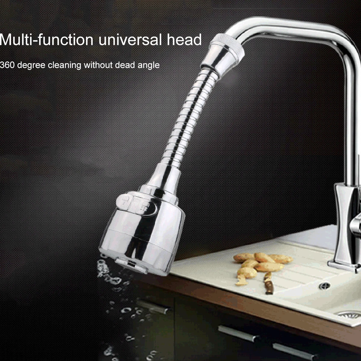 Anti-splash Bubblers Styling Pipe Extension Extension 2-Position Anti-spray Faucet Shower Head Set