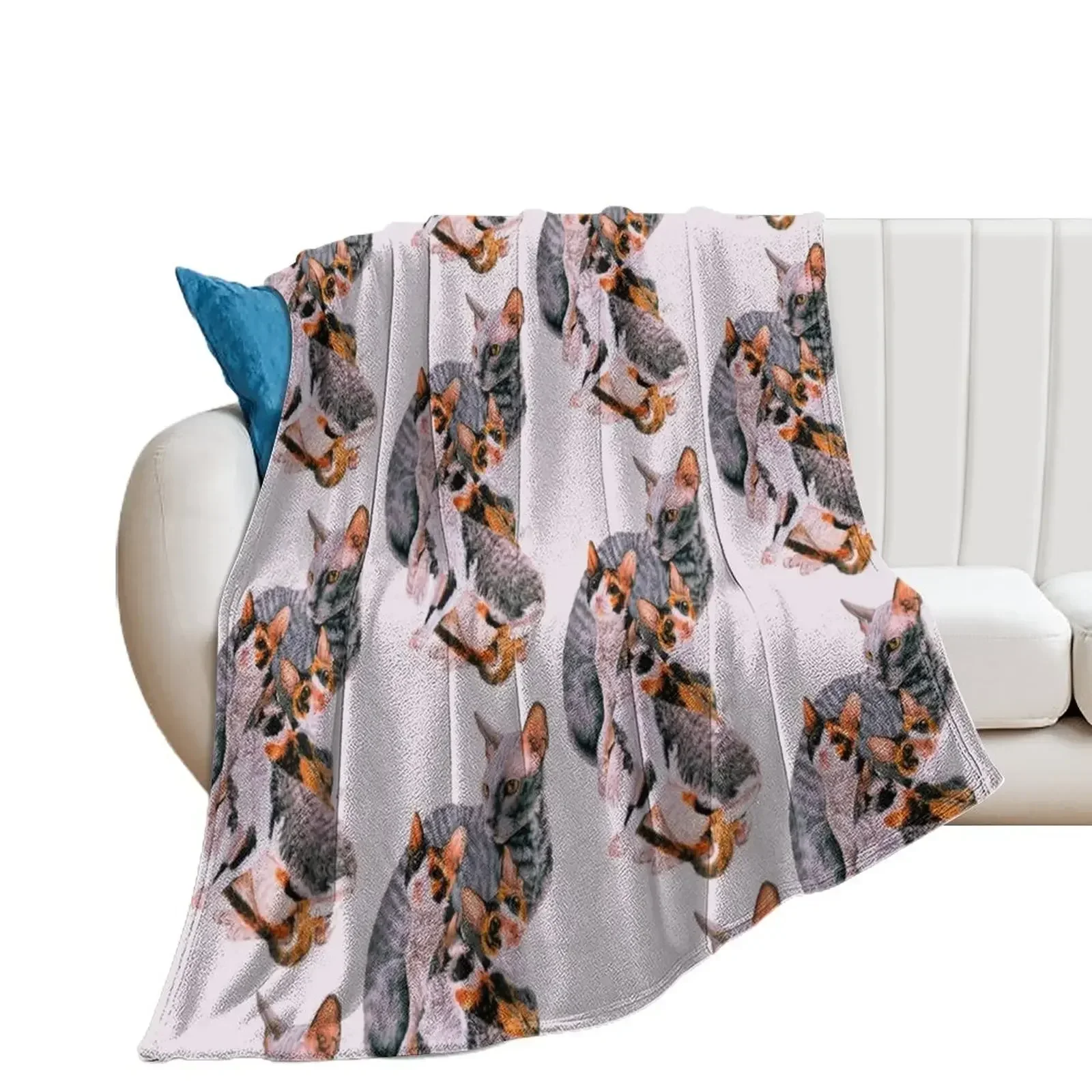 Cornish Rex Assortment Throw Blanket valentine gift ideas Tourist Hairys Warm Blankets