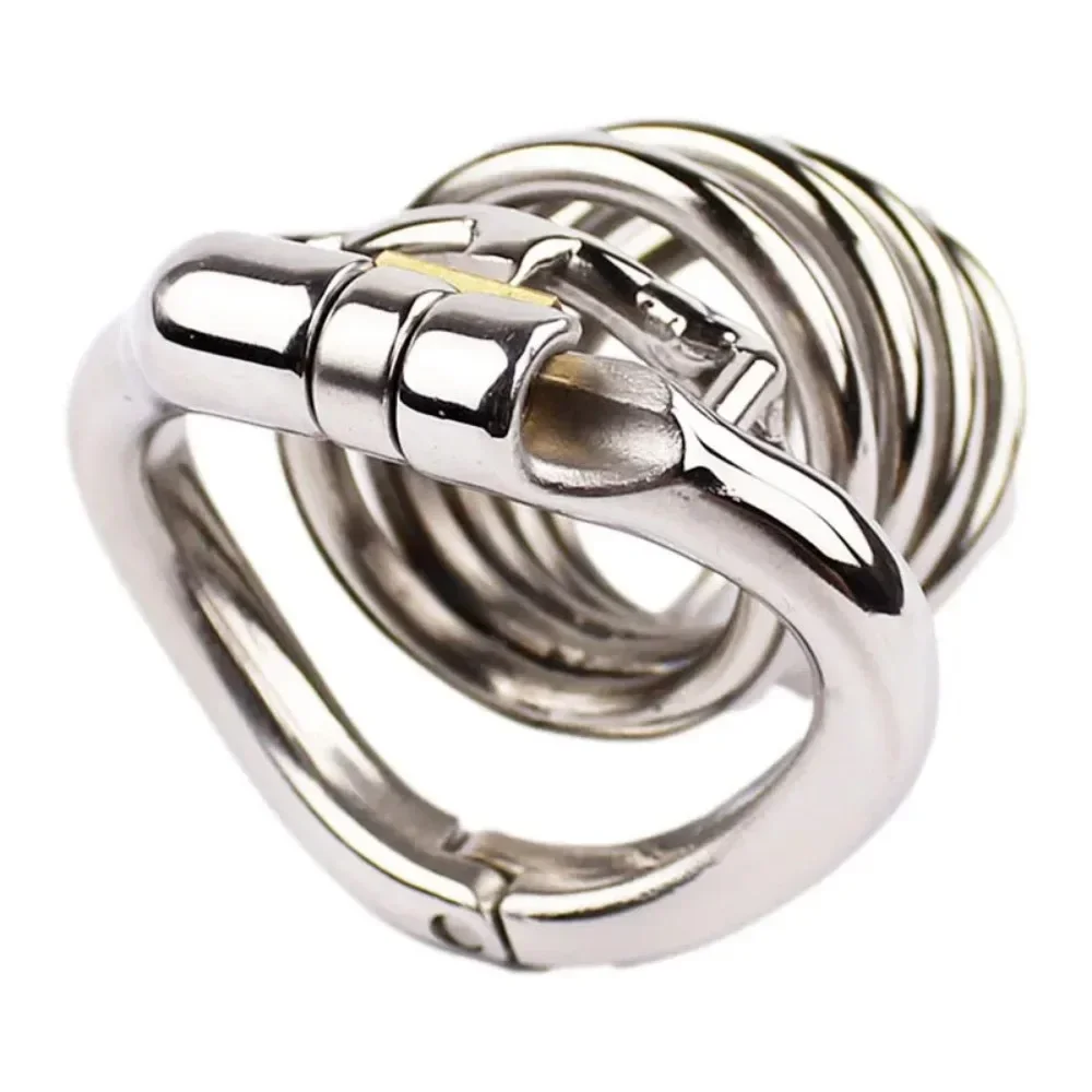 Male Small Medium Large Chastity Cage Stainless Steel Chastity Device Penis Cage Cock Ring with Lock Sex Toys for Men BDSM