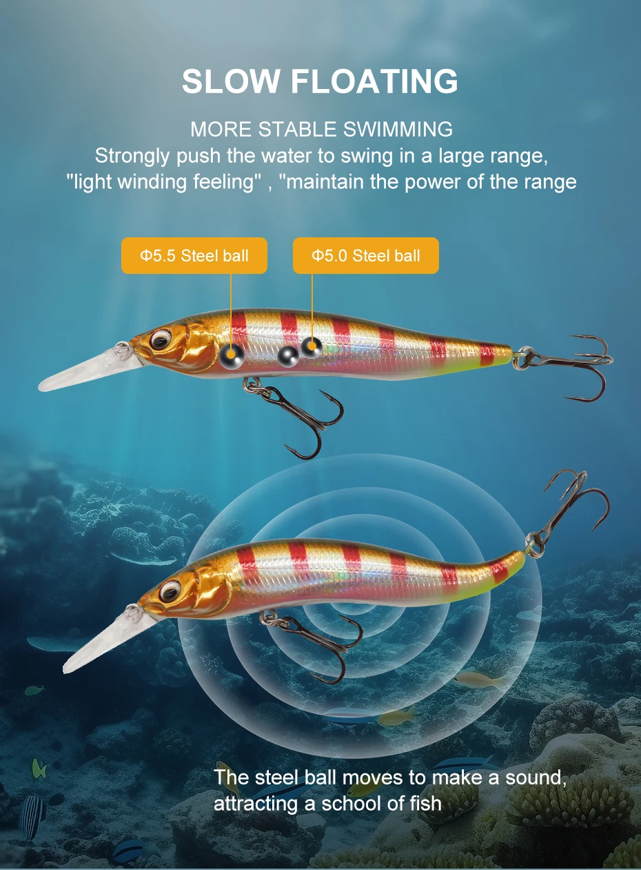 ESFISHING Wobble Hard Lure NAHAN 75mm 7,1g 0-2,4m Tauch-Angelköder Schwimmender Minnow Isca Artificial – Detail 6