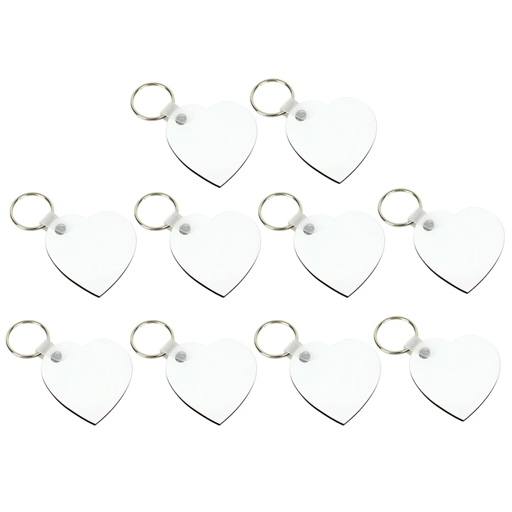 

10 Pcs Thermal Transfer Blank Board DIY Pendant Heat Supplies Festival Decorative Key Ring Mobile Phone Accessories