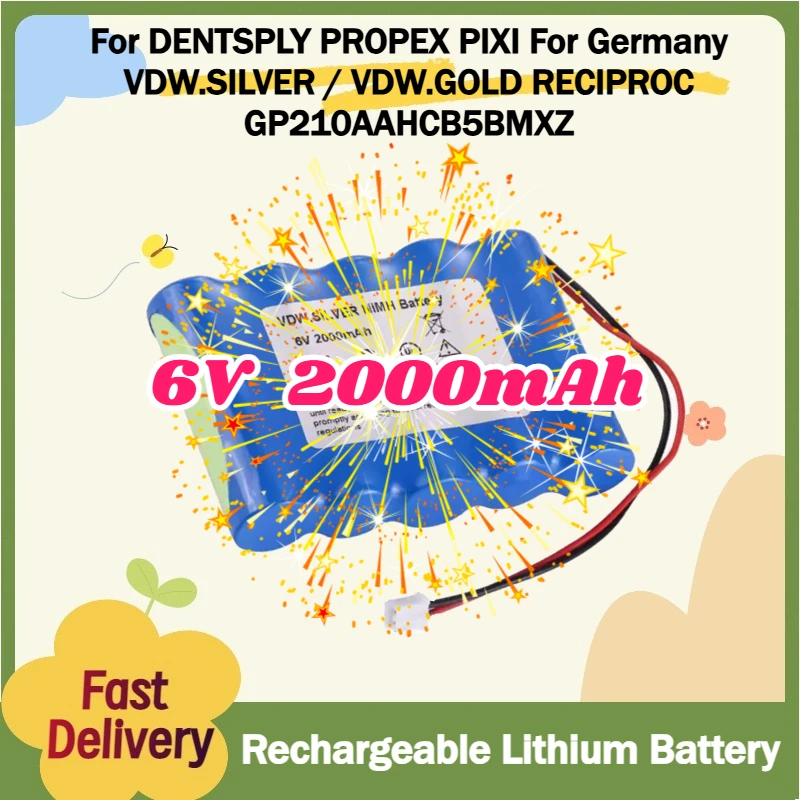 

For DENTSPLY PROPEX PIXI for Germany VDW.SILVER/VDW.GOLD RECIPROC GP210AAHCB5BMXZ 6V 2000mAh Endodontic Micromotor Battery
