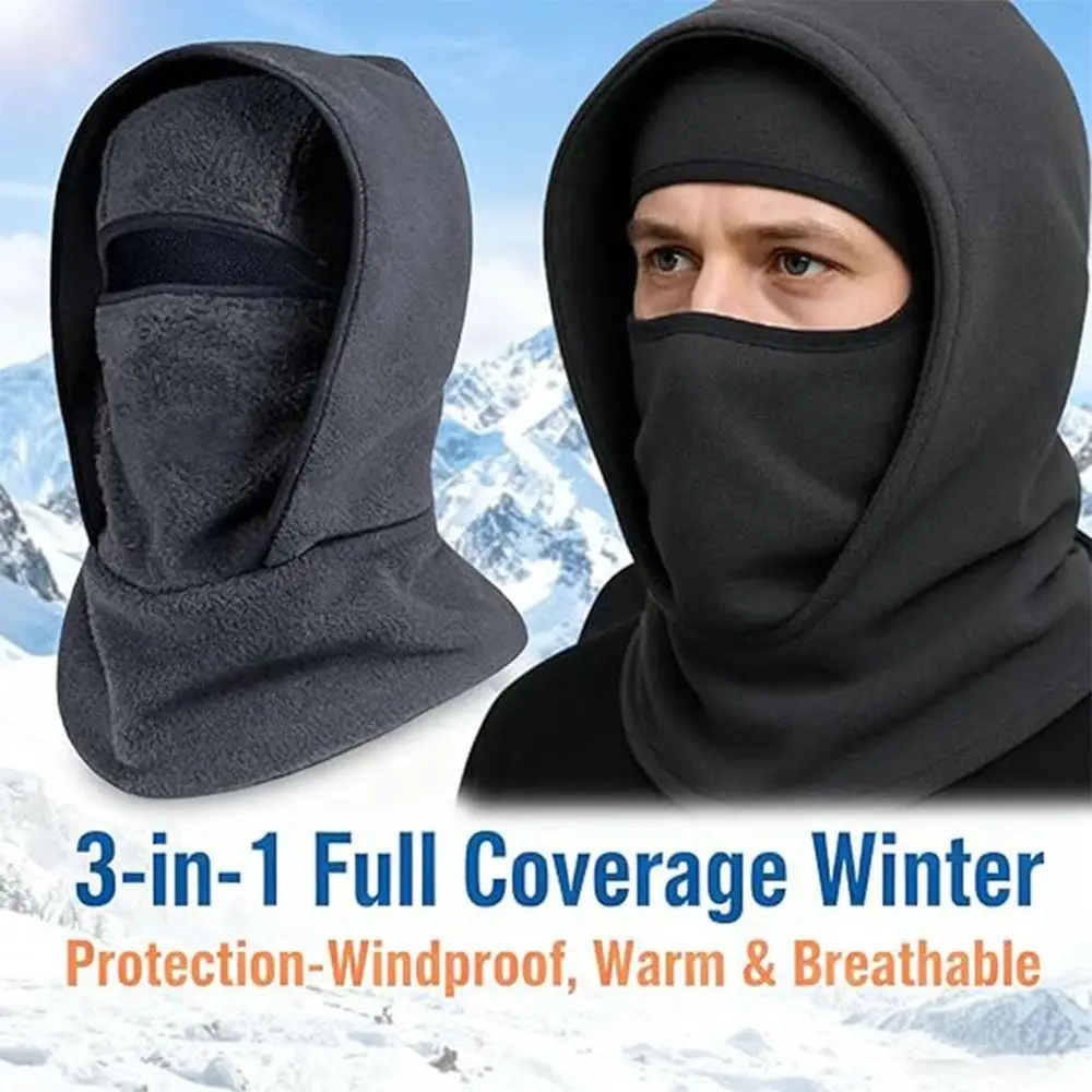Fashion 3-in-1 Design Balaclava Full Face Windproof Ski Mask Caps Neck Warmer Winter Hat For Women Man