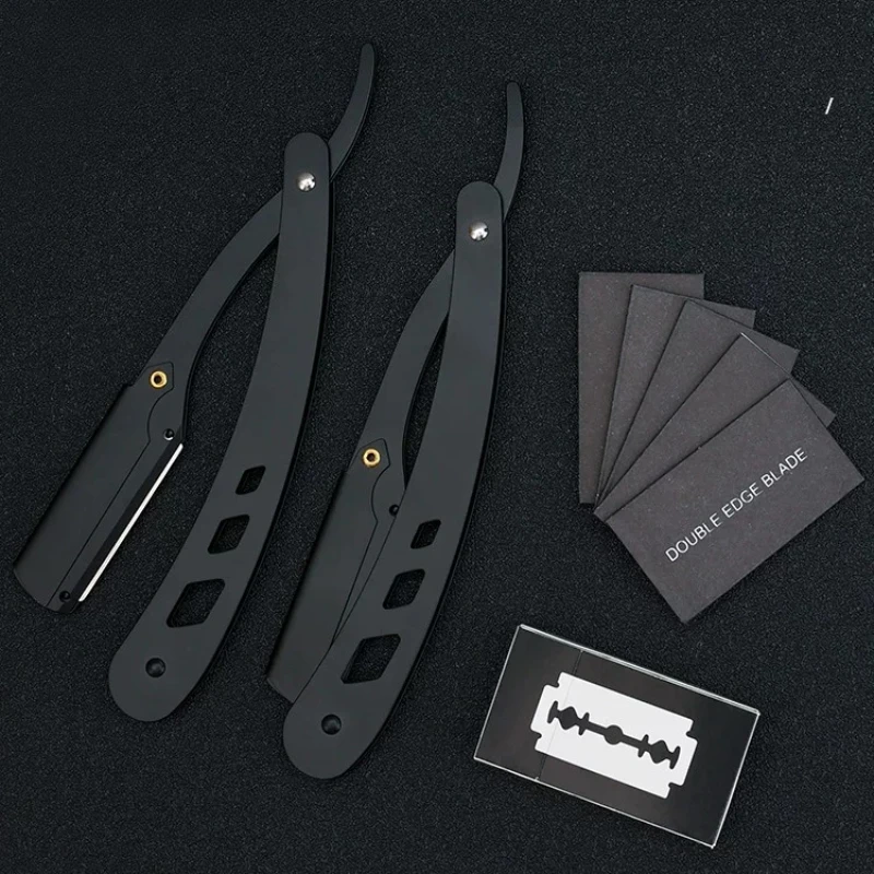 Manual razor for men's grooming: barber shop & salon professional blade razor for shaving, haircuts, and eyebrow trimming