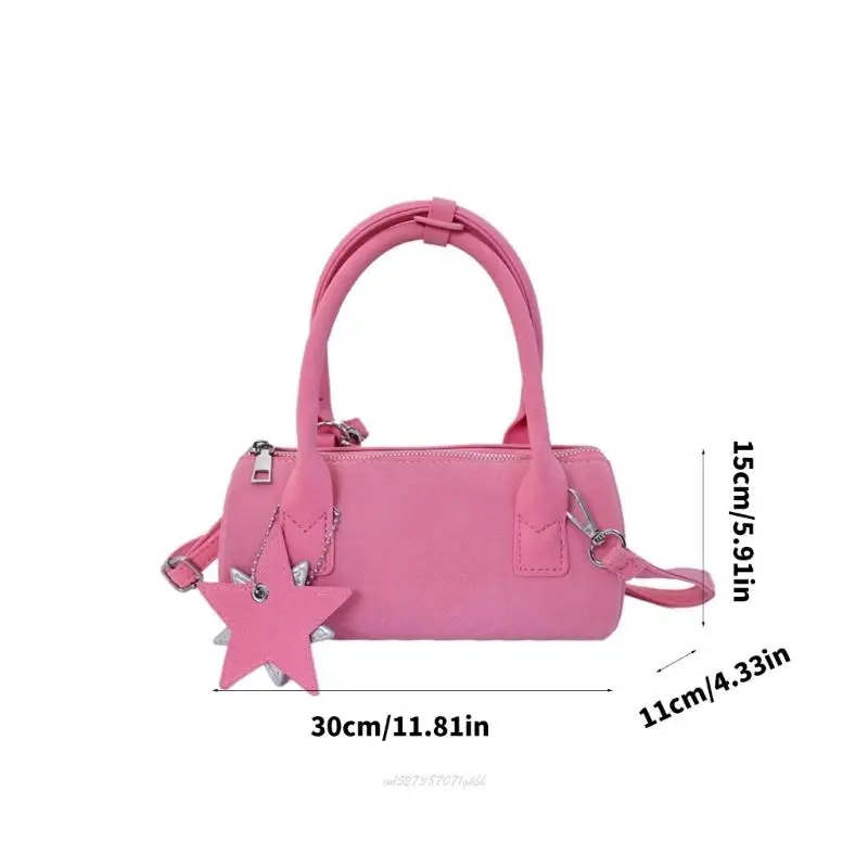 X5XA Elegant Round Shoulder Bag With Zipper Closure And Adjustable Strap PU Leather Crossbody Bag for Women