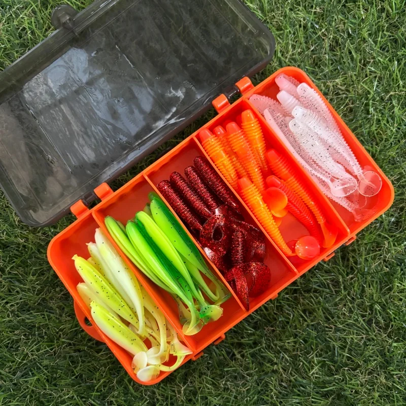 1Set Angelgerät Box Jig Köder 7cm Weicher Köder 3,5g 5g 7g 10g Jigging kopf Haken Angeln Box Pesca Swimbait Sinking Köder Kit – Detail 2