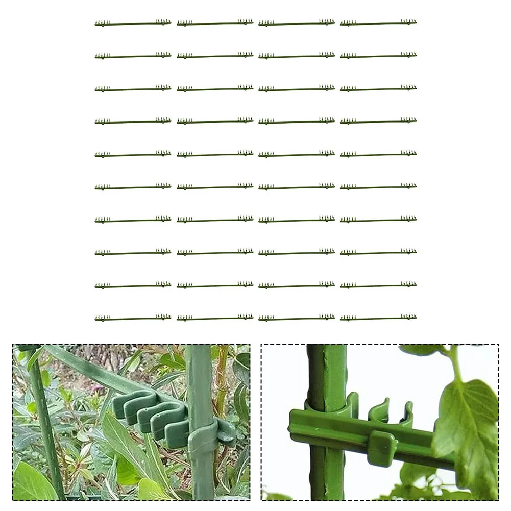 40pcs Green Plastic Connectors For 11mm Plant Stakes Tomato Cage Support Rods Vegetable Flower Garden Accessories