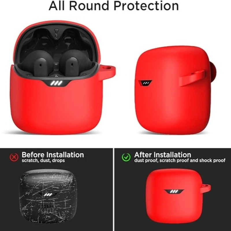 

Silicone Anti-Drop Case with Lock Buckle - Stylish Protective Cover For JBL Tune Flex 2 Headphones