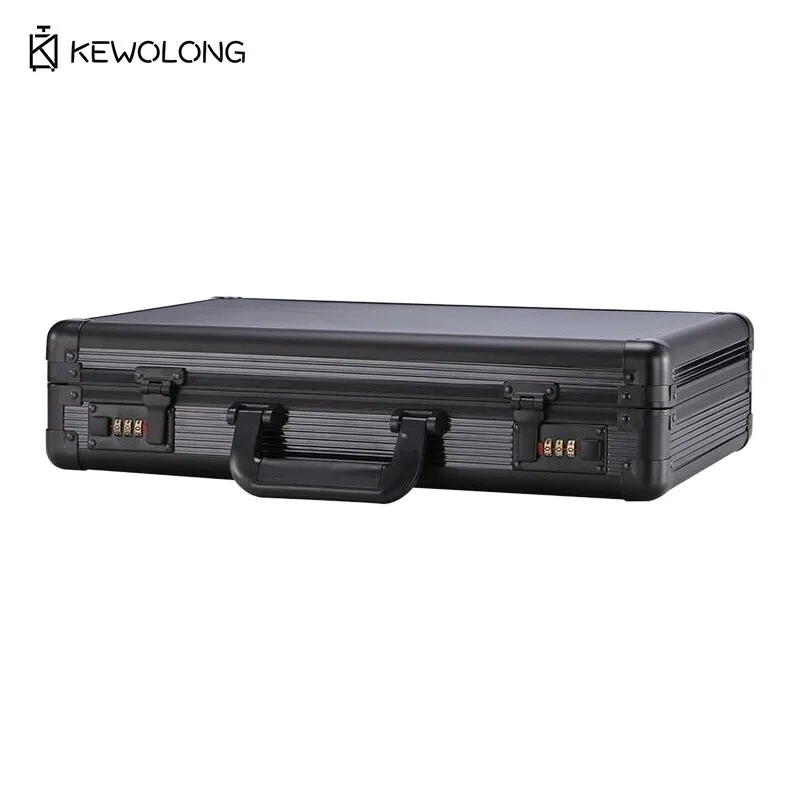 Business Hardside Briefcase with Lock - Office Security Box Document Safe for Files, Certificates, Cash, Portable Suitcase