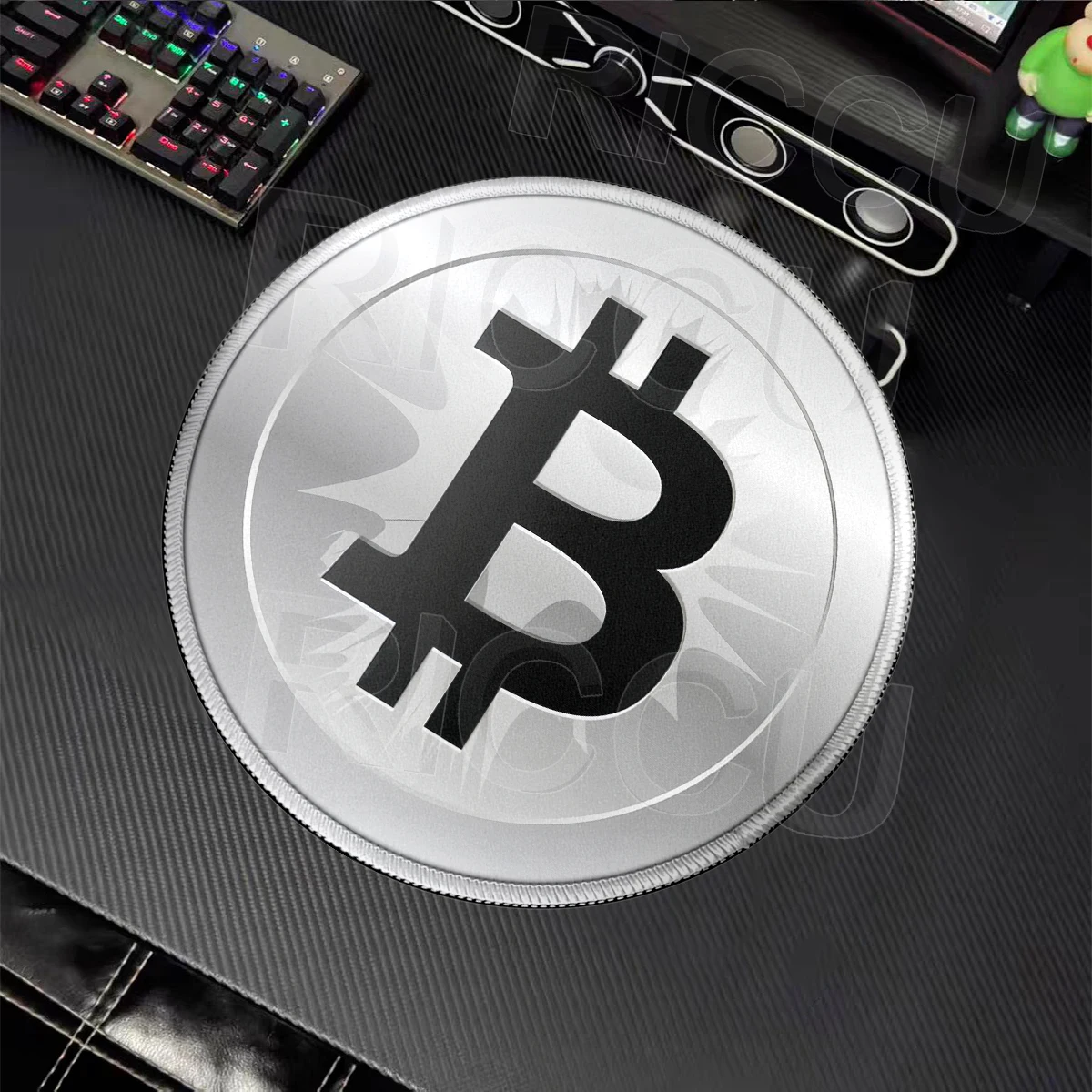 Bitcoin Round Mousemat Computer Accessories Trader Desk Pad Gaming Keyboard Mousepad Office Anti-slip Washable E-Sports Carpet