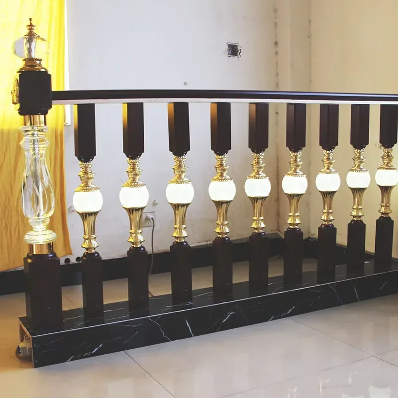 Frosted Crystal Glass Ball Baluster Wood Balusters House Staircase Balusters