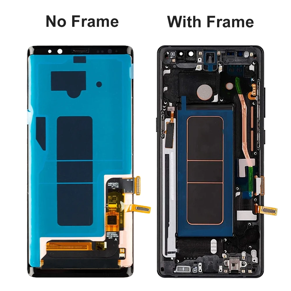 Super AMOLED Note8 Screen Assembly for Samsung Galaxy Note 8 N950F N950FD LCD Dispaly Touch Screen Digitizer with Frame Parts