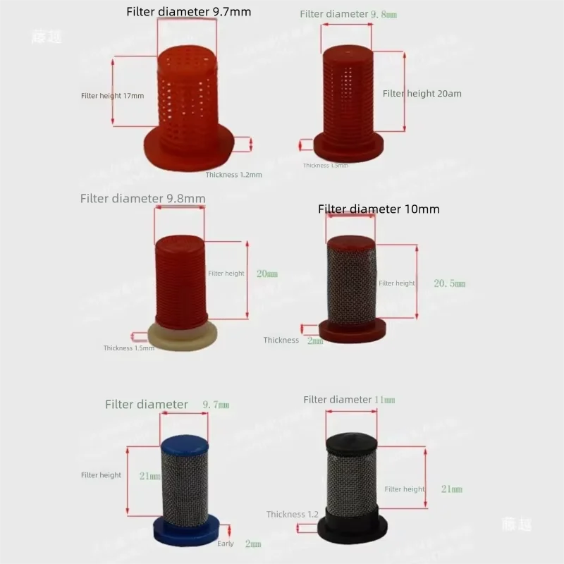 10 Pcs/Lot EFT Agricultural Sprayer Nozzle Sprayer Standing Stainless Steel Filter High Pressure Fan Parts 50 80 100 Mesh