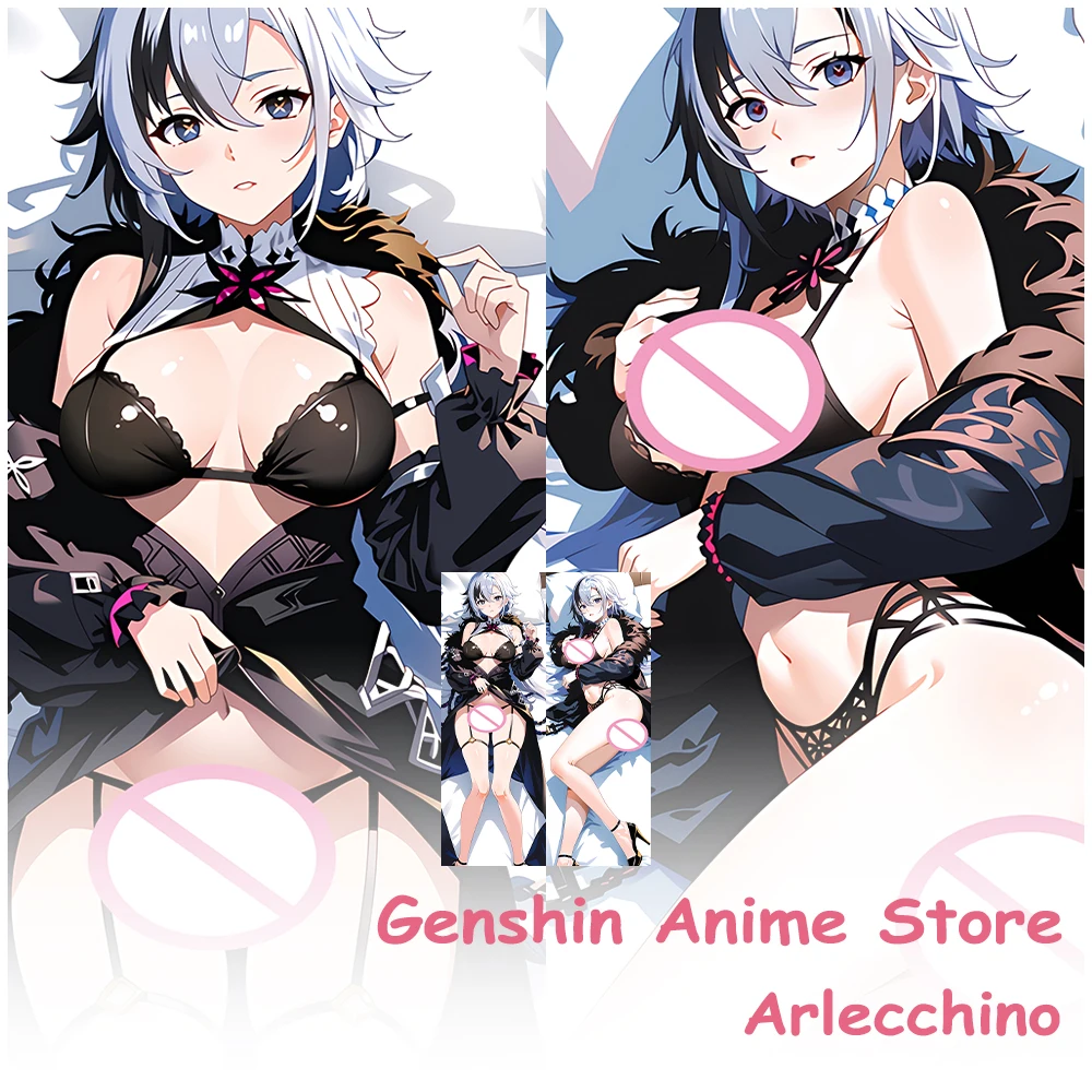 

Anime Genshin Impact Arlecchino Cosplay Dakimakura Waifu Pillowcase 2-Side Print Bedding Body Pillow Cushion Cover Otaku Gift