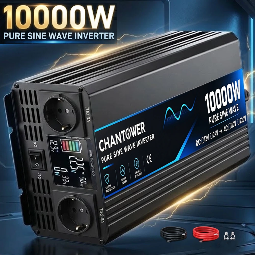Pure Sine Wave Inverter DC 12V/24V TO AC 220V 2000W 3000W 4000W 5000W 6000W 8000W 10000W Power Converter Car Solar Inverter