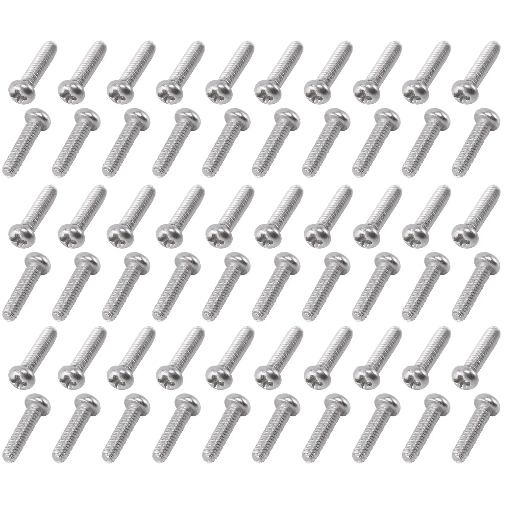 M2 x 8mm 304 Stainless Steel Pan Head Screws Bolt 60pcs