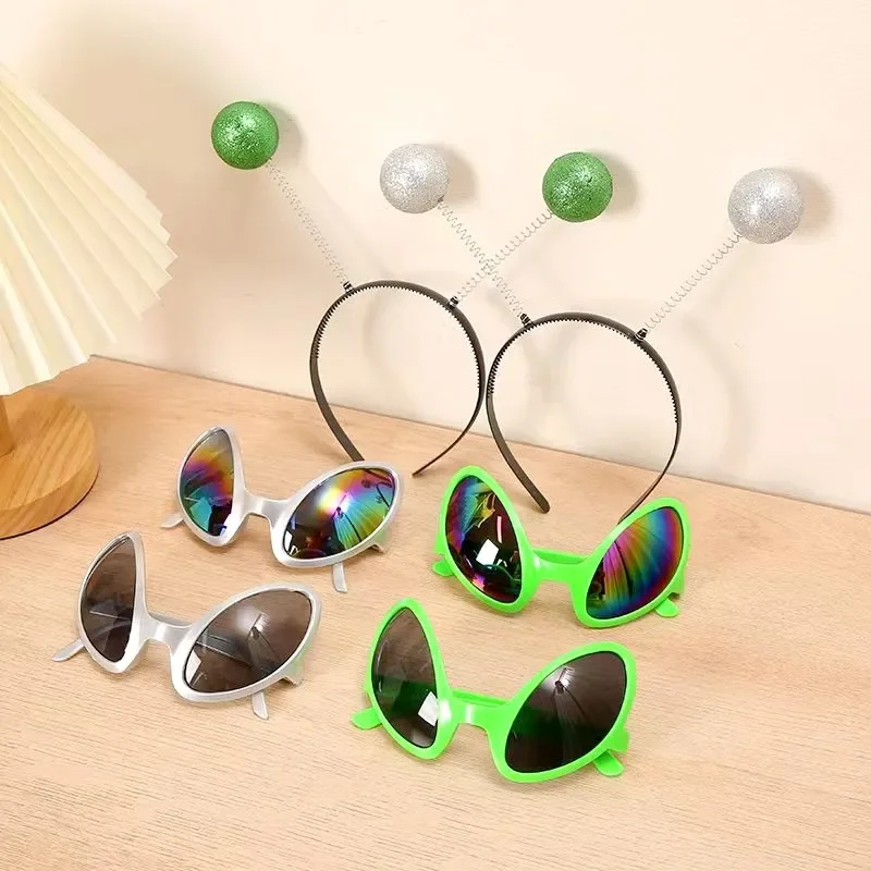 Gafas Sun Glasses Holiday Dance Party Alternative Shapes Eyewear Funny Alien Glasses Men Woman Rainbow Lenses Parties Supplies