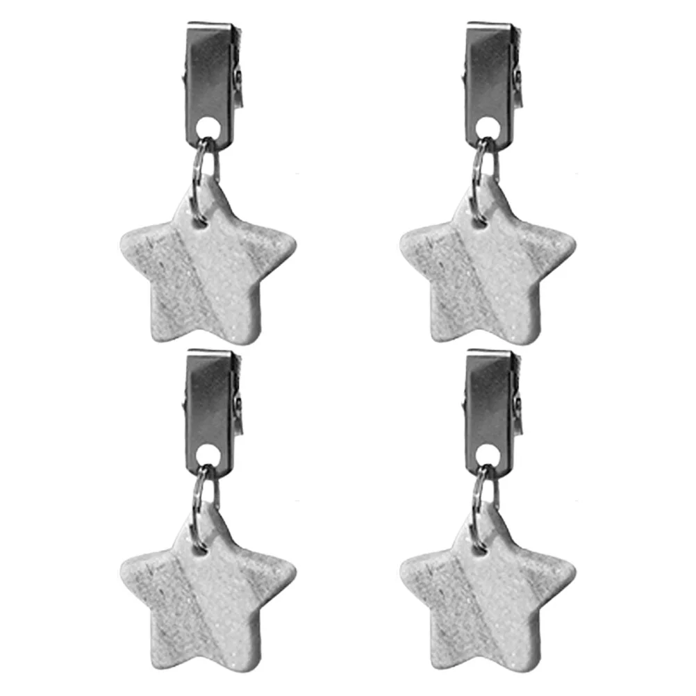 

4 Pcs Tablecloth Fitted Picnic Clips Weights with Delicate Compact Pendant Outdoor Camping
